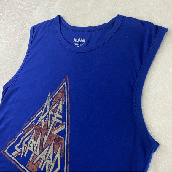 Def Leppard Large Blue Men’s Tank Top - Picture 2 of 7